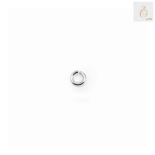 Close-up view of 925 sterling silver jump rings showing size and quality detail