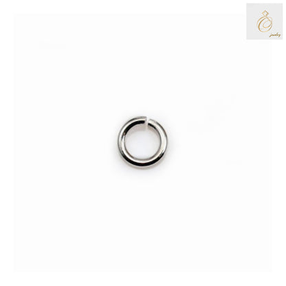 Close-up view of 925 Sterling Silver Platinum Plated Jump Rings showing quality and finish