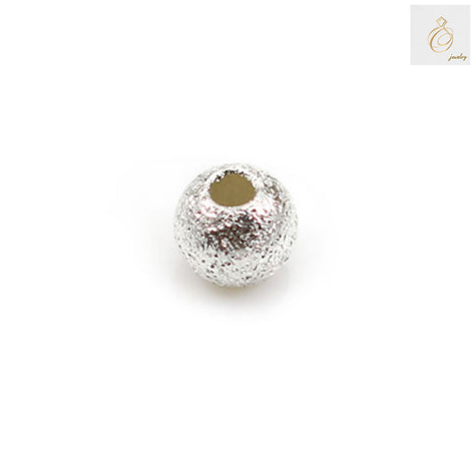 Close-up view of 925 Sterling Silver Diamond Cut Beads showing detailed craftsmanship and sparkling finish