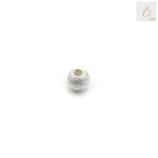 Close-up view of 925 Sterling Silver Diamond Beads showing brilliant diamond-cut surface and sparkle