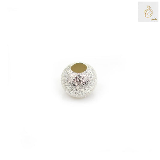 Close-up view of 925 sterling silver diamond beads showing detailed craftsmanship and brilliant reflective surface