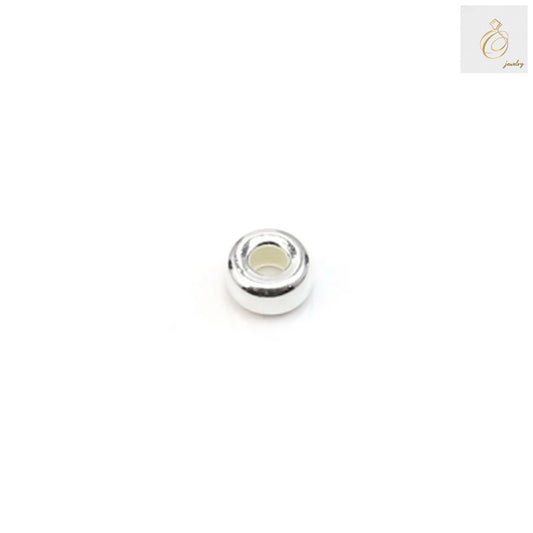 Close-up View of 925 Sterling Silver Round Spacer Beads 5mm - High Quality Jewelry Making Supplies