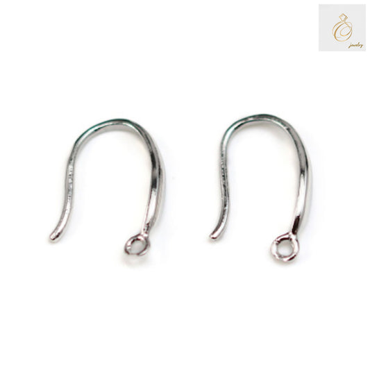 Close-up view of 925 Sterling Silver Earring Hooks showing platinum plated finish and secure thick back closure