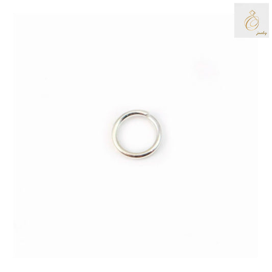 Close-up view of 925 Sterling Silver Jump Rings showing 6mm diameter and 1mm wire thickness