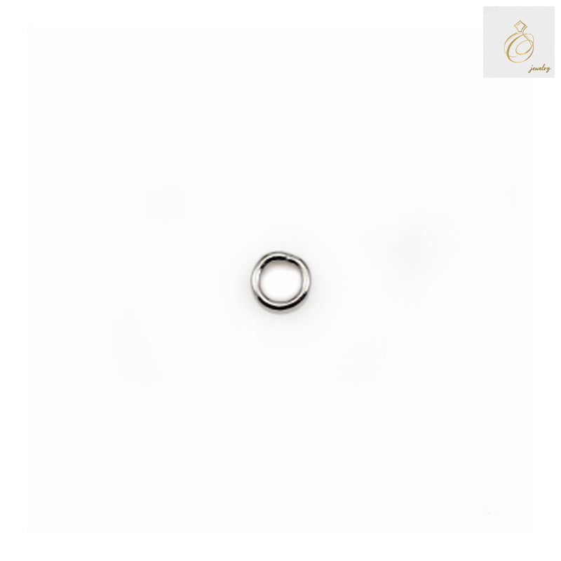 Close-up view of premium 925 sterling silver jump rings with platinum plating showing quality and finish