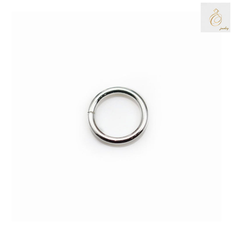 Close-up view of 925 Sterling Silver Round Closed Jump Rings showing quality and finish - 8mm diameter