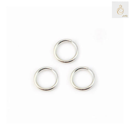 925 Sterling Silver Open Jump Rings 6mm x 1mm - Pack of 10 pieces for jewelry making