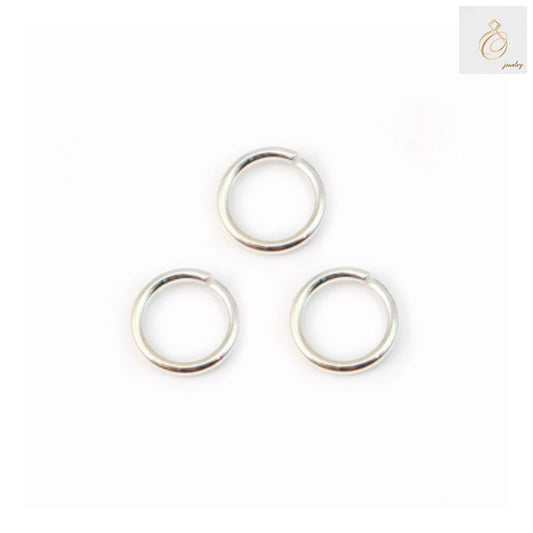 925 Sterling Silver Open Jump Rings 7mm x 0.9mm - 10 Pack Close-up View