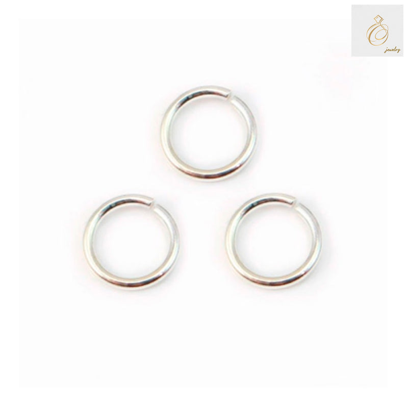 925 sterling silver open jump rings 8mm x 1mm pack of 10 pieces for jewelry making