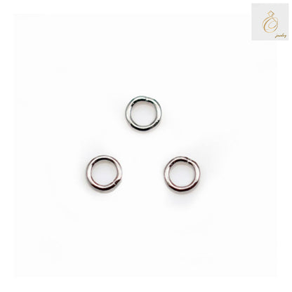 925 sterling silver platinum plated closed jump rings 4mm x 0.6mm - pack of 10 pieces for jewelry making