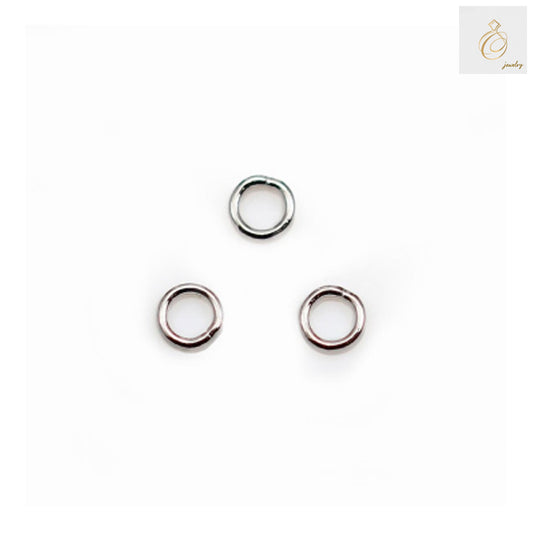 925 sterling silver platinum plated closed jump rings 4mm x 0.6mm - pack of 10 pieces for jewelry making