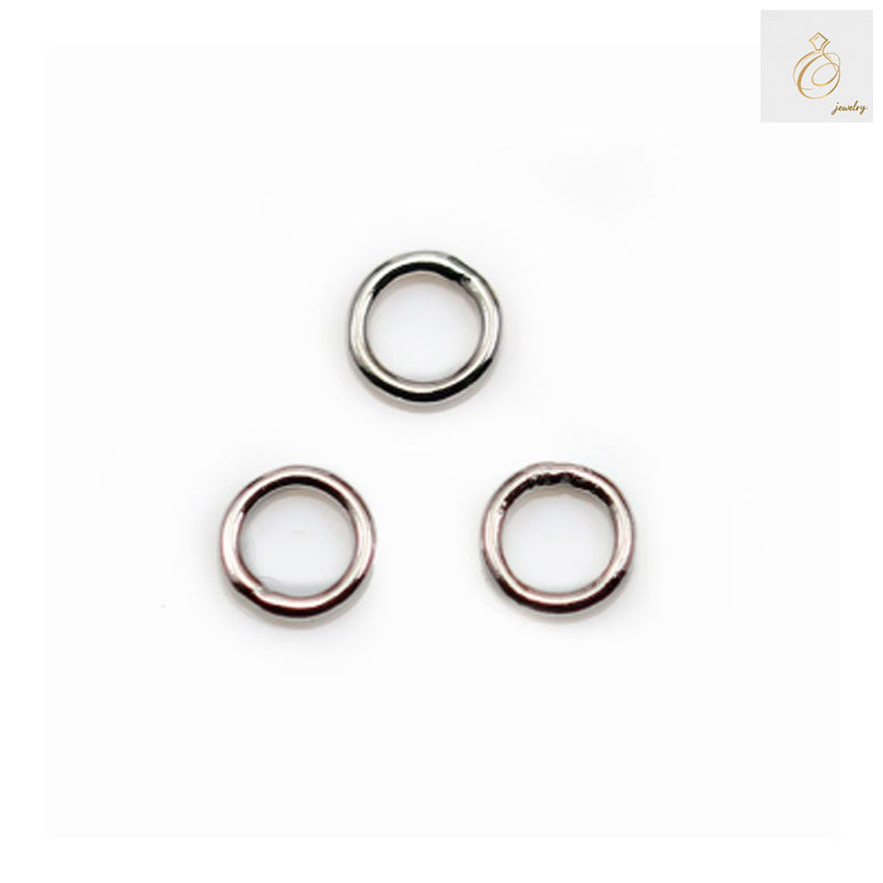 925 Sterling Silver Platinum Plated Round Jump Rings 6mm x 0.8mm - Pack of 10 pieces for jewelry making