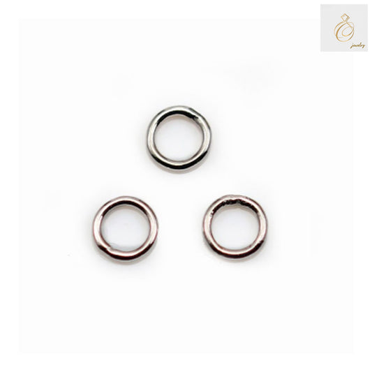 925 Sterling Silver Platinum Plated Round Jump Rings 6mm x 0.8mm - Pack of 10 pieces for jewelry making