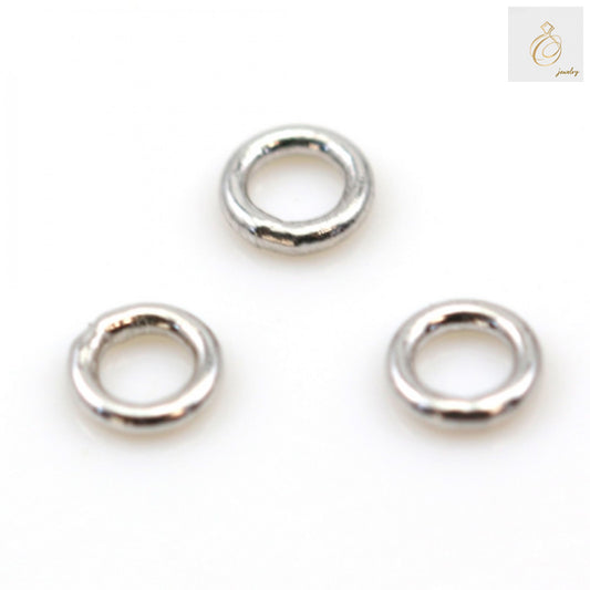 925 sterling silver platinum plated round jump rings, 4mm diameter x 0.8mm wire thickness, pack of 10 pieces for jewelry making