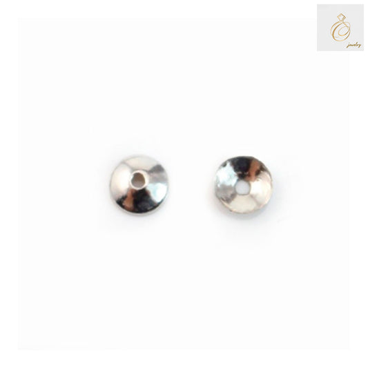 Material: 925 Sterling Silver with Platinum Plating Shape and Design: Round bead caps, cup-shaped design
Size: 3mm Quantity: 100 pieces per pack Purpose: Jewelry findings/components Features: Professional-grade platinum coating