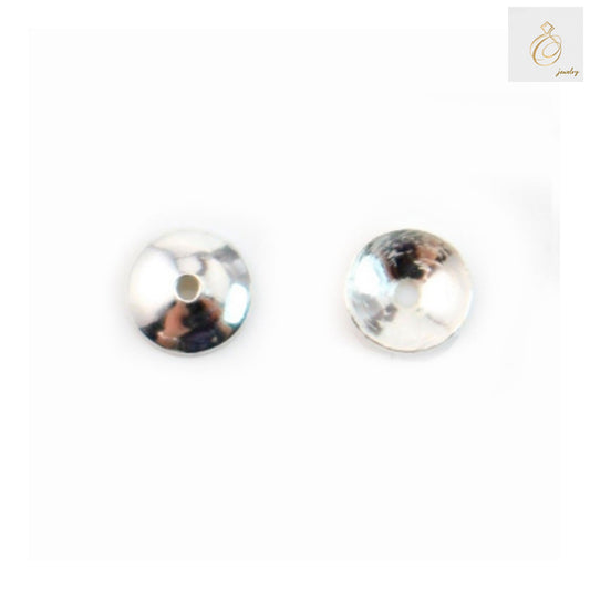 925 sterling silver platinum plated round cup findings, 4mm diameter, jewelry making supplies, pack of 100 pieces