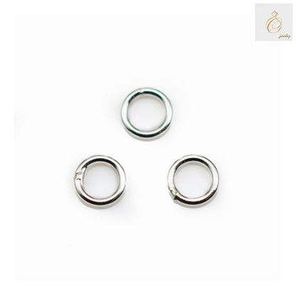 925 sterling silver round closed jump rings, 5mm diameter x 0.8mm wire thickness, pack of 10 pieces for jewelry making