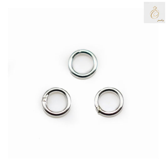 925 sterling silver round closed jump rings, 5mm diameter x 0.8mm wire thickness, pack of 10 pieces for jewelry making
