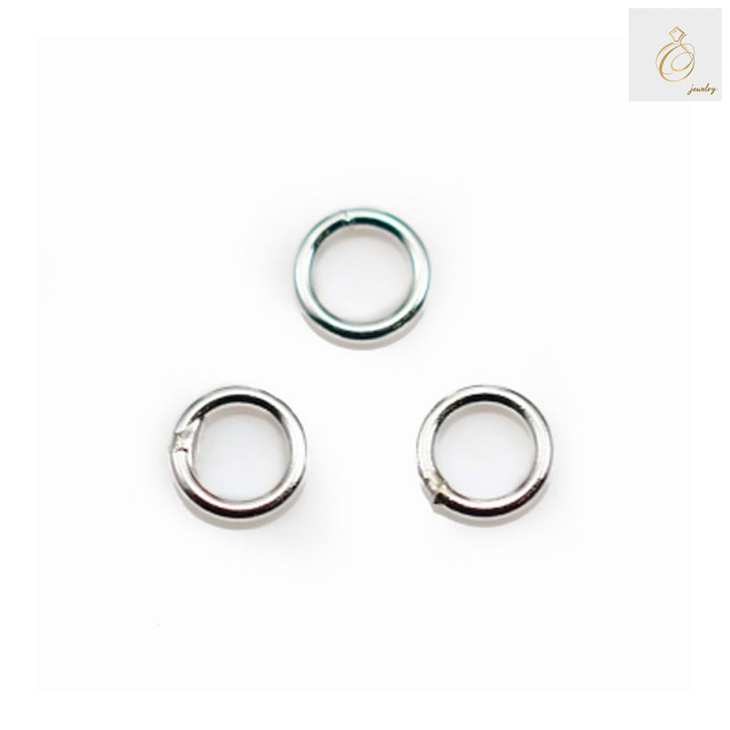 925 sterling silver round closed jump rings, 6mm diameter x 0.8mm wire thickness, pack of 10 pieces for jewelry making