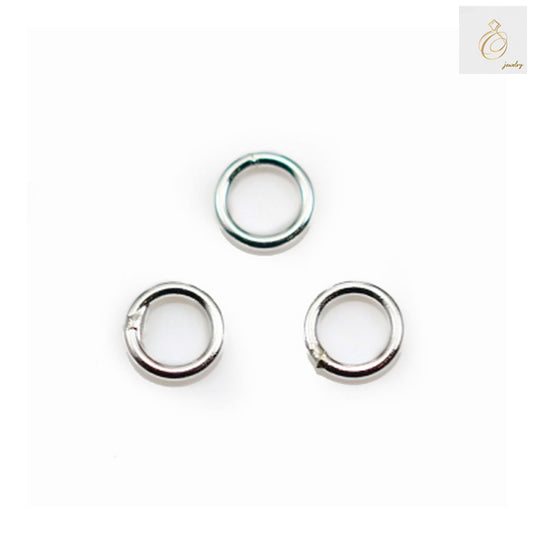 925 sterling silver round closed jump rings, 6mm diameter x 0.8mm wire thickness, pack of 10 pieces for jewelry making