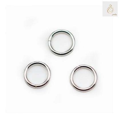 925 Sterling Silver Round Closed Jump Rings 8mm x 1mm - Pack of 10 pieces for jewelry making