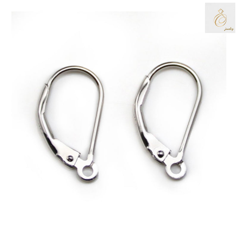 925 sterling silver lever-back earring findings, 17x9mm size, platinum plated finish, pack of 10 pieces for jewelry making