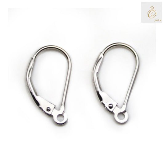 925 sterling silver lever-back earring findings, 17x9mm size, platinum plated finish, pack of 10 pieces for jewelry making