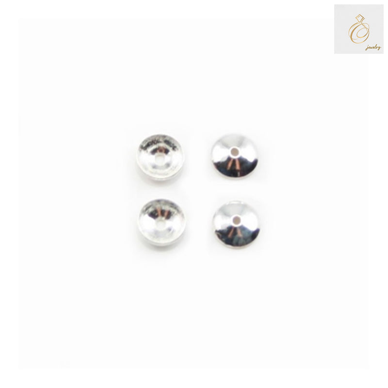 925 sterling silver round cup findings, 3mm diameter, pack of 100 pieces for jewelry making and beading projects