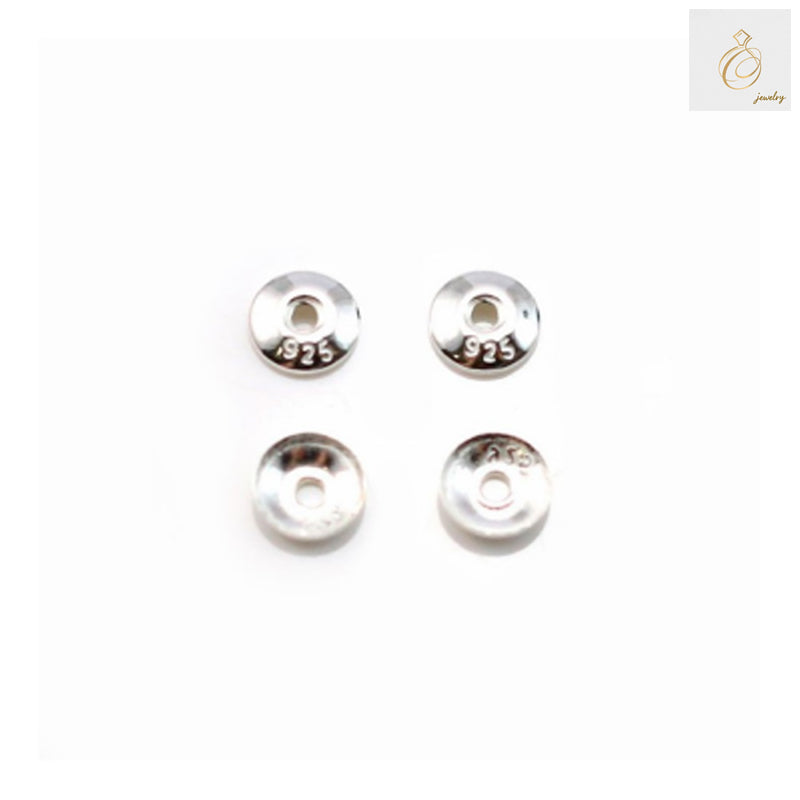 925 sterling silver round cup findings, 4mm diameter, pack of 100 pieces for jewelry making