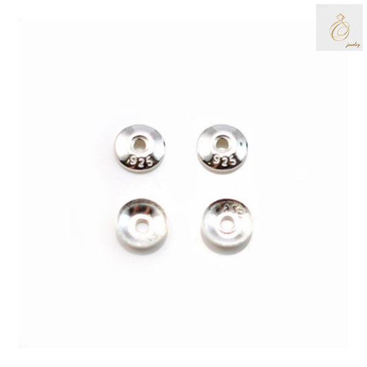 925 sterling silver round cup findings, 4mm diameter, pack of 100 pieces for jewelry making