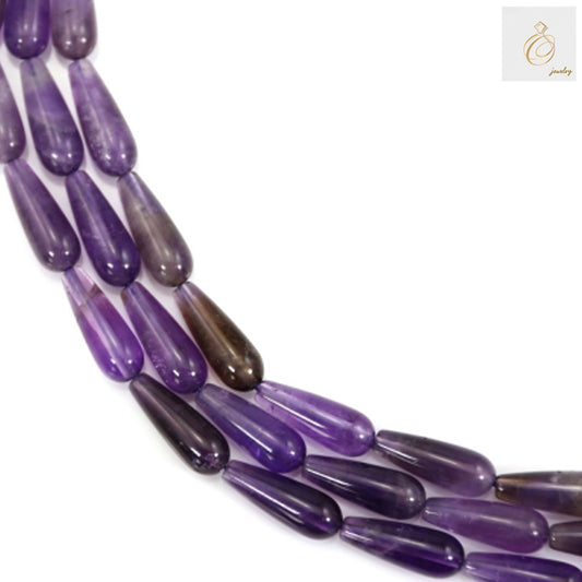 Amethyst Drop Size 6x16mm 39-40cmStrand 12 - Premium Gemstone Beads