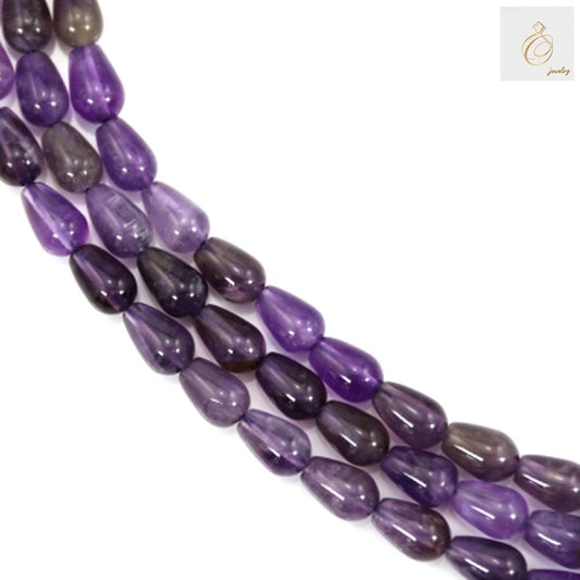 Amethyst Drop Size 6x9mm 39-40cmStrand - Luxury Gemstone Jewelry