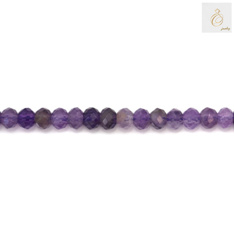 Amethyst Faceted Abacus Bead Detail - Top View