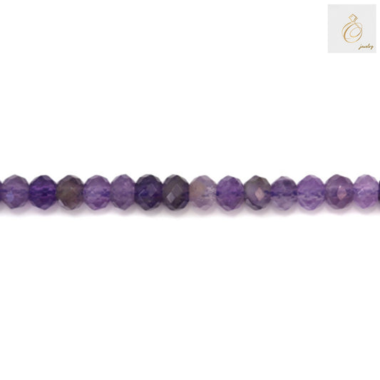 Amethyst Faceted Abacus Bead Detail - Top View