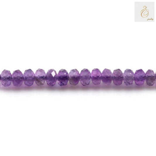 Amethyst Faceted Abacus - 3x4mm size, 39-40cmtira length. Perfect for jewelry-making or as a precious stone collectio