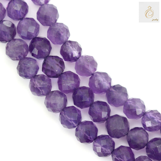 Amethyst Faceted Round Beads 4mm 39-40cm Strands - Multiple Strands Display