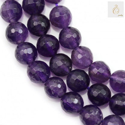 Amethyst faceted round beads 8mm loose gemstones display