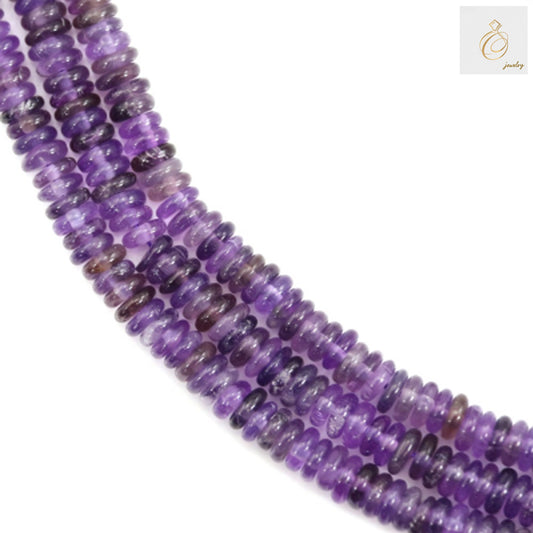 Amethyst heishi beads 2x6mm size 39-40cm strand display