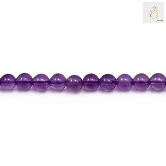 Amethyst beads in a strand, each approximately 3mm in size, totaling 39-40cm in length. The deep purple hue of the amethyst stones gives the strand a luxurious appearance