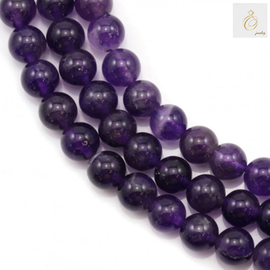 Natural Amethyst Round Beads 6mm Strands 39-40cm Length Multiple Display