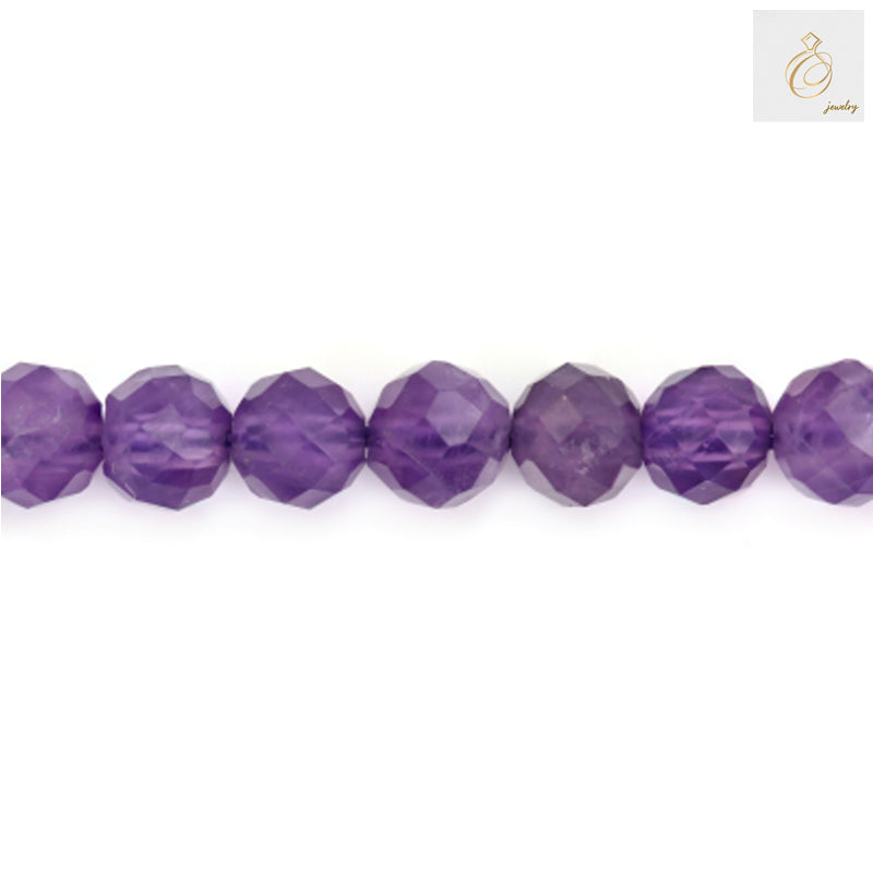 Amethyst Faceted Round Beads 4mm 39-40cm Strand - Single Strand Detail
