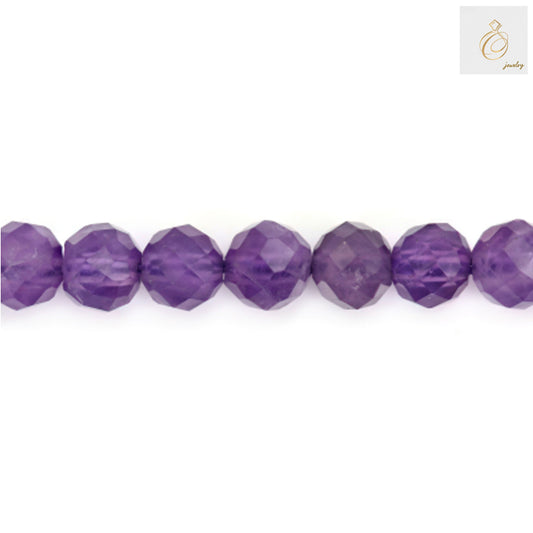 Amethyst Faceted Round Beads 4mm 39-40cm Strand - Single Strand Detail