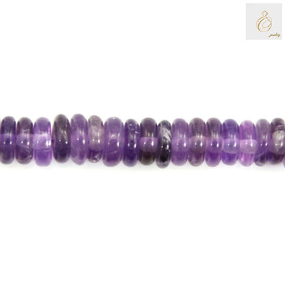 Amethyst heishi beads 2x6mm close-up detail view