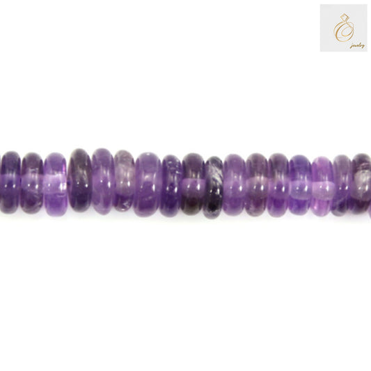 Amethyst heishi beads 2x6mm close-up detail view