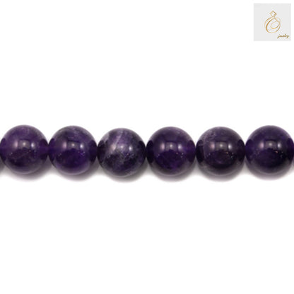 Amethyst round bead strand 12mm - 39-40cm length purple gemstone jewelry supply