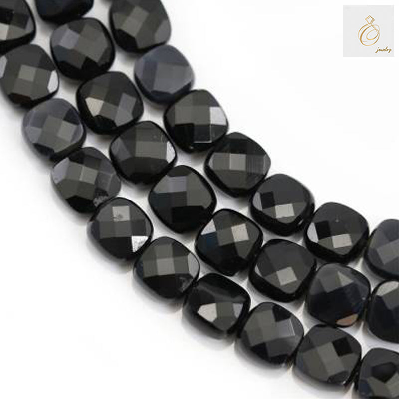 Black Agate Faceted Squares Strand - Image 