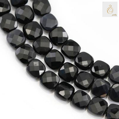 Black Agate Faceted Squares Strand - Image 
