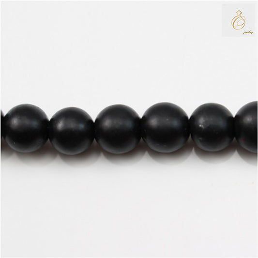 Black Agate Frosted Round Size 6mm 38-40cmStrand
