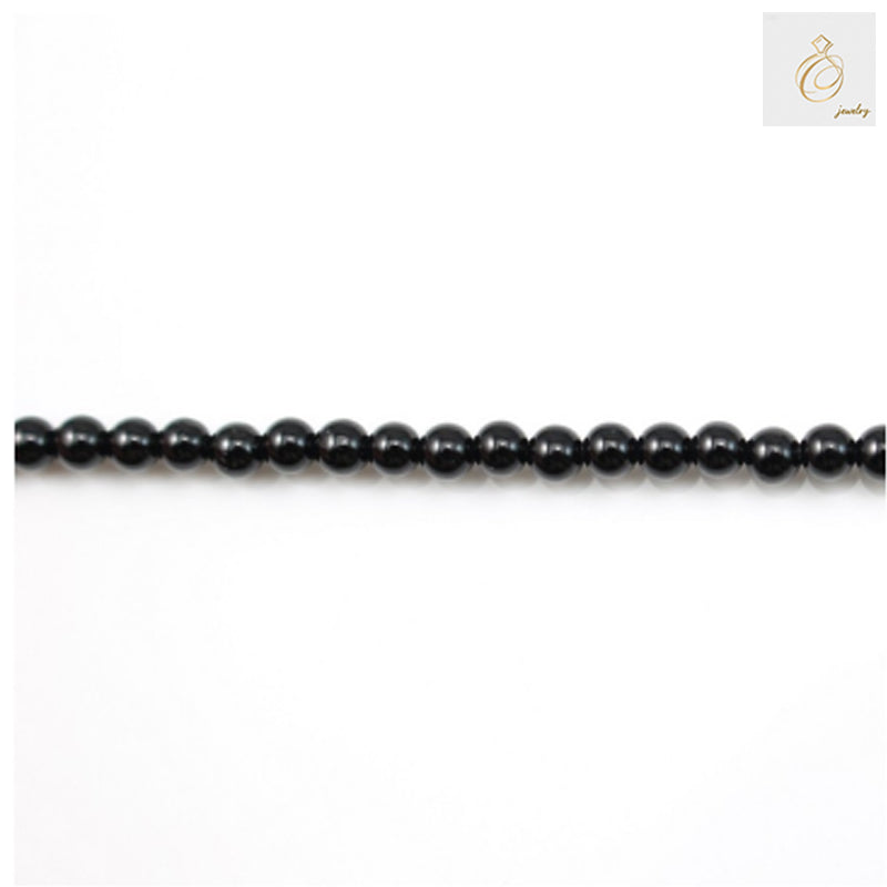 Premium black agate round beads 2mm diameter arranged in 38-40cm strand for jewelry making