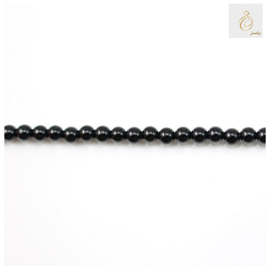 Premium black agate round beads 2mm diameter arranged in 38-40cm strand for jewelry making